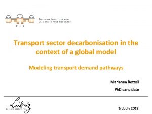 Transport sector decarbonisation in the context of a