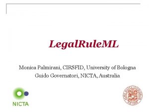 Legal Rule ML Monica Palmirani CIRSFID University of
