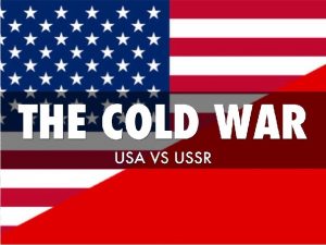 Cold War Part I Reconstruction and Confrontation Agenda