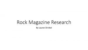 Rock Magazine Research By Lauren Drinkel Front Covers