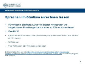 Akademisches Auslandsamt Sprachenzentrum AA 4 Sprachen im Studium