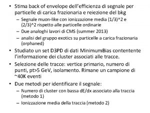 Stima back of envelope dellefficienza di segnale per