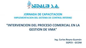 JORNADA DE CAPACITACION IMPLEMENTACION DEL SISTEMA DE CONTROL