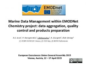 Marine Data Management within EMODNet Chemistry project data