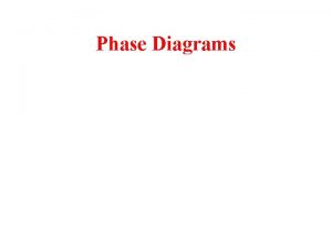 Phase Diagrams Phase Diagrams System A part of