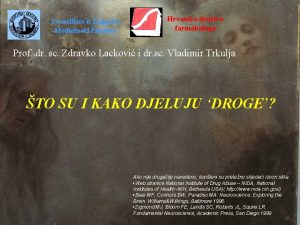 Sveuilite u Zagrebu Medicinski fakultet Hrvatsko drutvo farmakologa