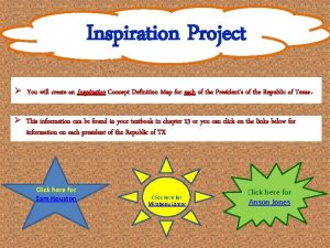Inspiration Project You will create an Inspiration Concept