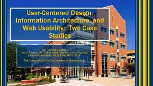UserCentered Design Information Architecture and Web Usability Two