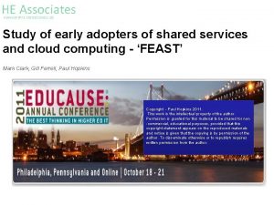 Study of early adopters of shared services and