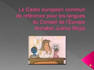 Le Cadre europen commun de rfrence pour les