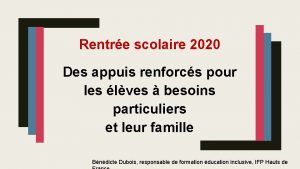 Rentre scolaire 2020 Des appuis renforcs pour les