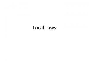 Local Laws Letter of Instruction 1005 1979 Established