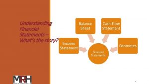 Understanding Financial Statements Whats the story Balance Sheet