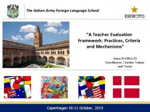 The Italian Army Foreign Language School A Teacher