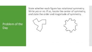 State whether each figure has rotational symmetry Write