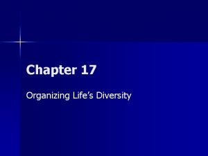 Chapter 17 Organizing Lifes Diversity Section 17 1