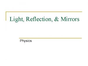 Light Reflection Mirrors Physics Facts about Light n