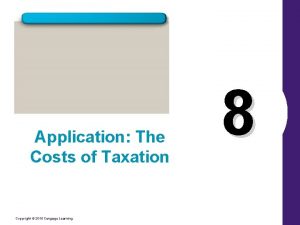 Application The Costs of Taxation Copyright 2010 Cengage