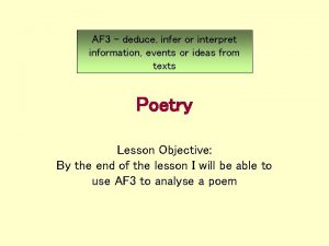 AF 3 deduce infer or interpret information events