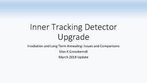 Inner Tracking Detector Upgrade Irradiation and Long Term