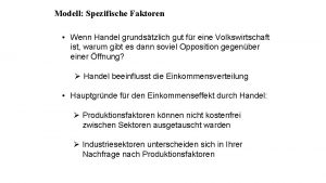 Modell Spezifische Faktoren Wenn Handel grundstzlich gut fr