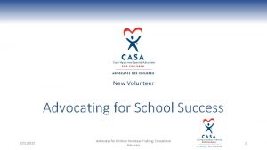 New Volunteer Advocating for School Success 2112022 Advocates