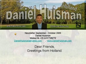 Newsletter September October 2009 Daniel Huisman Mobiel NL