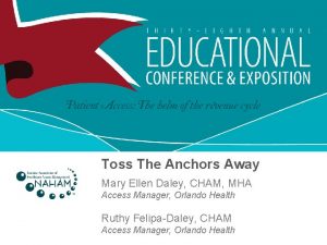 Toss The Anchors Away Mary Ellen Daley CHAM