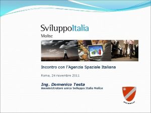 Incontro con lAgenzia Spaziale Italiana Roma 24 novembre