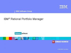 Ibm rational portfolio manager