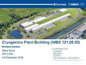 Cryogenics Plant Building WBS 121 06 03 Breakout