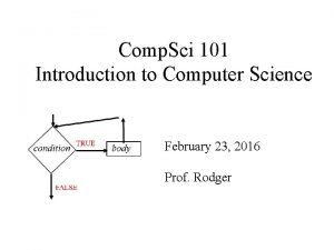 Comp Sci 101 Introduction to Computer Science February