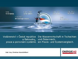 Vodrenstv v esk republice Die Wasserwirtschaft in Tschechien