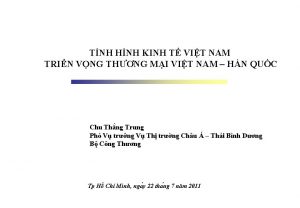 TNH HNH KINH T VIT NAM TRIN VNG