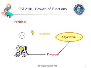 CSI 2101 Growth of Functions Problem resolution Algorithm