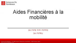 Aides Financires la mobilit 2 A FIFE FIFI