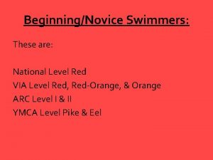 BeginningNovice Swimmers These are National Level Red VIA