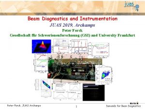 Beam Diagnostics and Instrumentation JUAS 2019 Archamps Peter