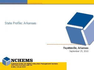 State Profile Arkansas Fayetteville Arkansas September 25 2010