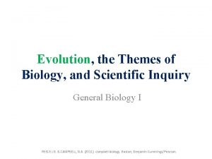 Evolution the Themes of Biology and Scientific Inquiry