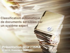 Classification automatique de documents sensibles par un systme