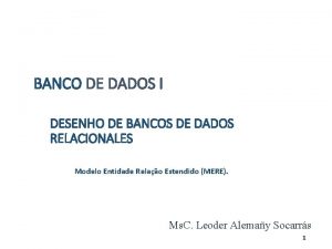 BANCO DE DADOS I DESENHO DE BANCOS DE