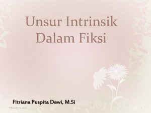 Unsur Intrinsik Dalam Fiksi Fitriana Puspita Dewi M