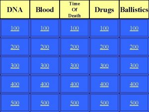 DNA Blood Time Of Death 100 100 100