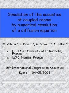 Simulation of the acoustics of coupled rooms by