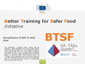 Better Training for Safer Food Initiative Surveillance of