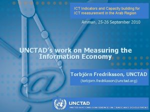 ICT Indicators and Capacity building for ICT measurement