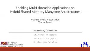 Enabling Multithreaded Applications on Hybrid Shared Memory Manycore