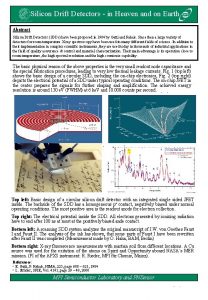 Silicon Drift Detectors in Heaven and on Earth