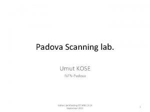 Padova Scanning lab Umut KOSE INFNPadova Italian Lab